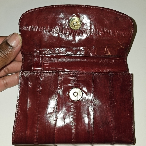 Vintage EEL SKIN Wallet Made In Korea - Picture 12 of 16